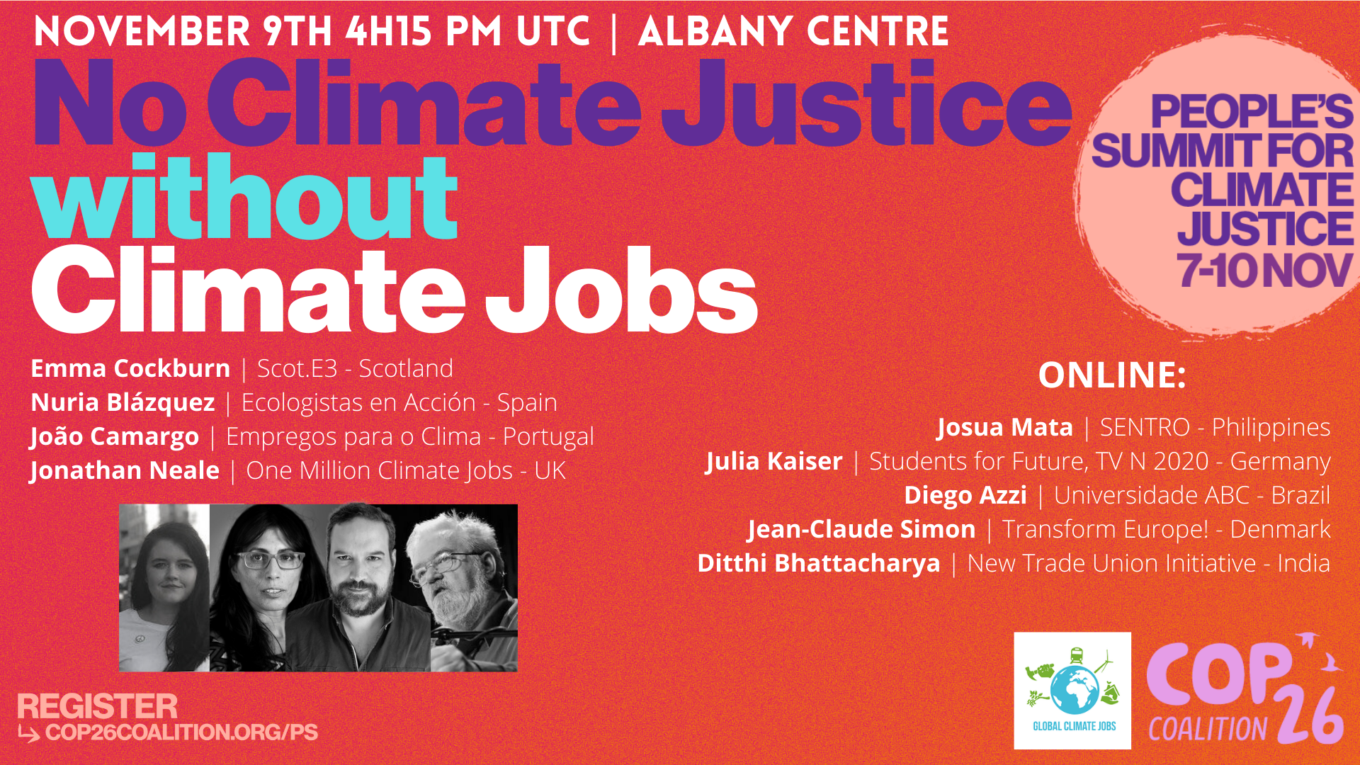 No Climate Justice without Climate Jobs | 9 November | COP26 People’s Summit