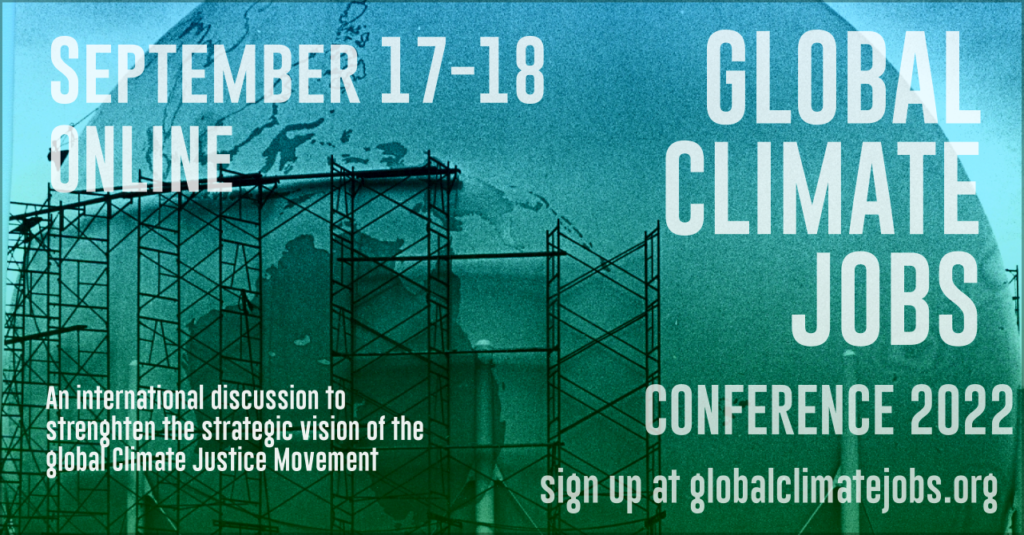 Conferência Global de Empregos para o Clima Online – 17 e 18 de Setembro