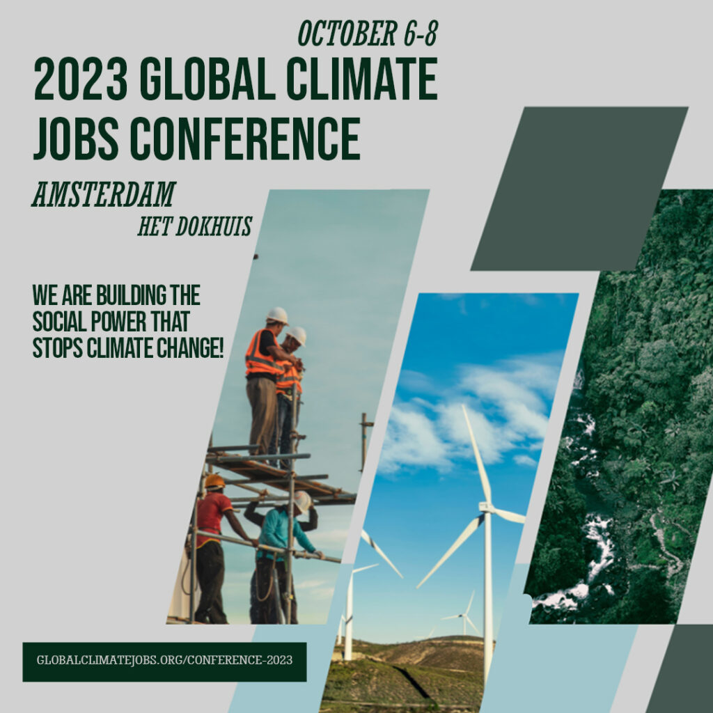 A campanha esteve na Conferência Global de Empregos para o Clima em Amesterdão